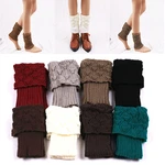 Winter Knitted Wool Warm Leg Sleeve Women Crochet Boot Cuffs Knit Toppers Boot Socks Thermal Warm Short Socks Furry Leg Warmers