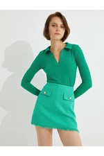 Koton Melis Ağazat X - Pocket Detailed Tweed Mini Skirt