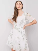 Lady's white dress with flowers