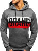 Men's hooded sweatshirt "BRAND" KS1803 - dark grey,