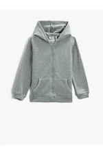 Koton Zippered Hoodie and Sweatshirt with Pocket