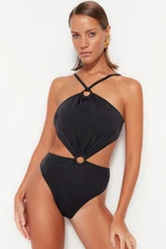Trendyol Black Halterneck Cut Out/Windowed Regular Leg Swimsuit
