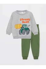 LC Waikiki Crew Neck Long Sleeve Printed Baby Boy Sweatshirt and Sweatpants 2-Piece Set