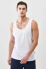 AC&Co / Altınyıldız Classics Men's White Slim Fit Slim Fit Crewneck Sports Singlet T-Shirt.