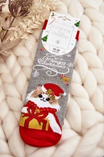 Dámské vánoční ponožky s kočičkou šedou