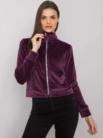 Dark purple velour sweatshirt Charley RUE PARIS