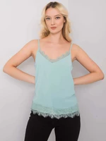 Mint top with lace
