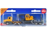 Truck with Low Loader Trailer and Excavator Yellow Diecast Model by Siku