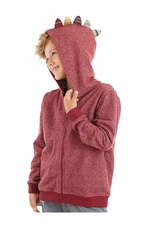 Denokids Dragon Boy Claret Red Hoodie and Zipper Sweatshirt