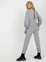 Grey women's casual set with sweatshirt and trousers