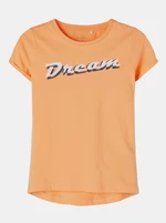 Orange girls' T-shirt with name it Vix print