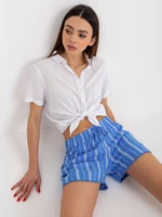 Light blue FRESH MADE striped casual shorts