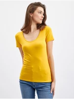 Orsay Žluté dámské basic tričko - Dámské