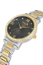 Polo Air Roman Numeral Single Row Luxury Stone Women's Wristwatch Silver-gold-black Color
