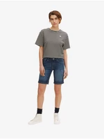 Tom Tailor Dark Blue Womens Denim Shorts with Embroidered Effect Tom Tailo - Women