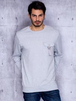 Men's sweatshirt gray with pocket