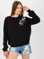 Black hoodie with embroidery RUE PARIS