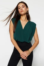 Trendyol Emerald Padding, Double Breasted Collar, Flexible Knitted Snap fastener Body