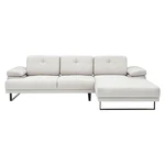 Biała sofa narożna Artie Mustang, prawy narożnik