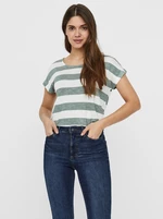 Green and white striped T-shirt VERO MODA Wide Stripe - Women