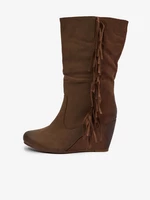 Women's brown wedge boots CAMAIEU