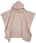 EKO Pončo bavlnené s kapucňou a uškami Powder pink 75x120 cm