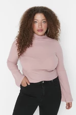 Trendyol Curve Pale Pink Collar Detailed Knitted Blouse