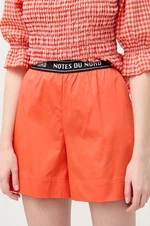 Kraťasy Notes du Nord dámské, oranžová barva, hladké, high waist