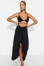 Trendyol Black Maxi Knitted Ruffle Skirt