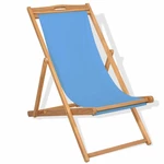 Deck Chair Teak 22.1"x41.3"x37.8" Blue