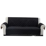 Sofa Seat Cover Black Single Seat Chair Cover Waterproof Anti-Skid Cover With Storage Slot For Home Office