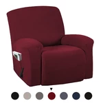 Recliner Chair Covers Washable Stretch Sofa Cover With Pocket Non-slip Furniture Protector Solid Color Armchair Supplies