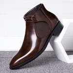 Men Microfiber Panel Splicing Soft Business Casual Chelsea Ankle Boots
