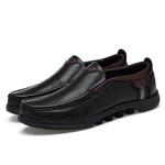 Men Big Size Leather Casual Soft Slip On Casual Business Flats