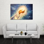 Miico Hand Painted Oil Paintings Light of Christ Wall Art Home Decoration Paintings