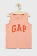 Detské bavlnené tričko GAP ružová farba, s potlačou