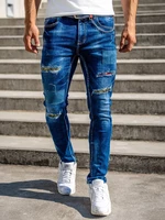Tmavě modré pánské džíny slim fit s páskem Bolf 80034W0