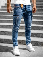 Tmavě modré pánské kapsáčové džíny skinny fit Bolf R51006S0
