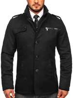 Černý pánský kabát Bolf 8856