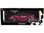 2021 Porsche 911 Turbo S with SportDesign Package 20 Red Violet with Silver Stripes Limited Edition to 504 pieces Worldwide 1/18 Diecast Model Car by