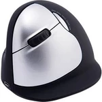 Ergonomická myš R-GO Tools HE (RGOHELELAWL) RGOHELELAWL, ergonomická, lze znovu nabíjet, USB konektor, integrovaný scrollpad, černá/stříbrná
