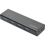 USB 3.0 hub ednet 85155, 4 porty, 15 mm, černá