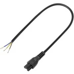 Síťový připojovací kabel IEC C5 spojka - kabel s otevřenými konci počet kontaktů: 2 + PE, černá, 1 ks
