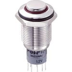 Tlačítkový spínač antivandal TRU COMPONENTS LAS2GQH-22ZE/R/12V/S/P, 250 V/AC, 3 A, nerezová ocel, 1 ks