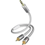 Kabel jack 3,5 mm ⇔ 2x cinch, 5 m, bílý, Inakustik