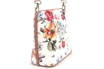 Dámská malá květovaná kožená kabelka crossbody Arteddy - růžová