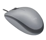 Myš Logitech M110 Silent (910-005490) sivá počítačová myš • optický senzor • rozlíšenie 1 000 DPI • 3 tlačidlá • rolovacie koliesko • káblové pripojen