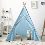 1.35M/1.6M /1.8M Large Cotton Canvas Kids Teepee Triangle Tent Children Indian Playhouse Pretend Play Tent Decoration Ga