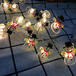 2m 20LED Black Hat Snowman Pattern Battery Powered Copper Wire String Light for Christmas Holidays Party Home Decor