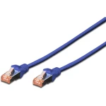 Digitus DK-1644-100/B RJ45 sieťové káble, prepojovacie káble CAT 6 S/FTP 10.00 m modrá tienenie pletivom, bez halogénov,